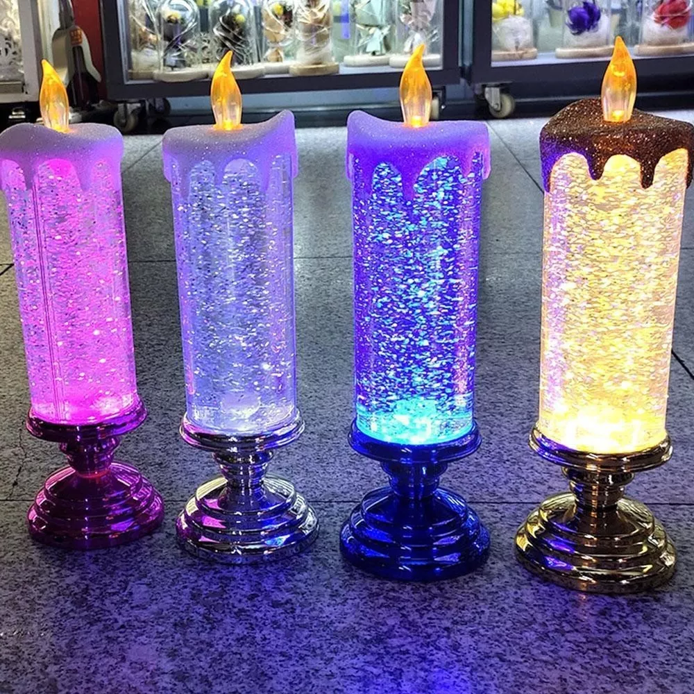 LED julelys genopladelige med glitter 6