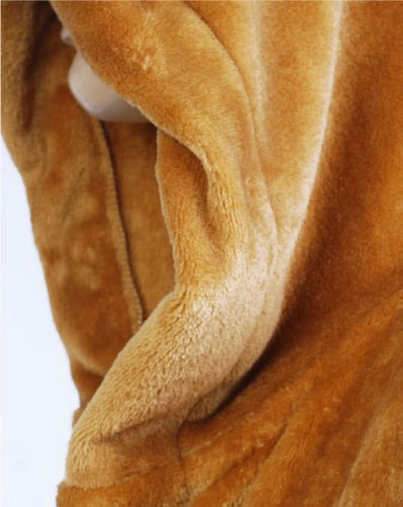 Lang flannel badekåbe med hætte og bælte til mænd 5