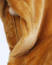 Lang flannel badekåbe med hætte og bælte til mænd 5