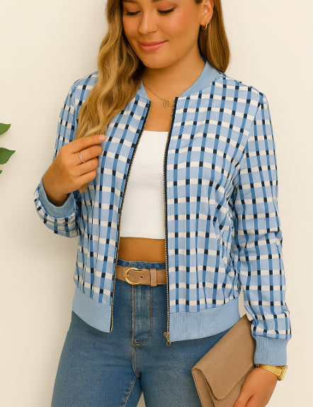 Langærmet overgangsjakke til kvinder | Lynlås i fuld længde 0