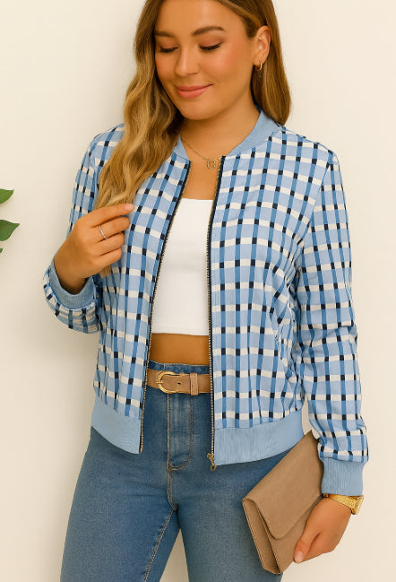 Langærmet overgangsjakke til kvinder | Lynlås i fuld længde 0