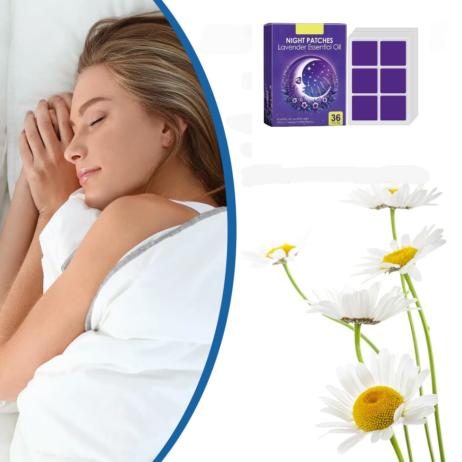 Lavendel Natplaster – Afslappende Søvnmiddelklistermærker, Urtelindring til Rastløse Nætter, Beroligende Aromaterapiplaster 1