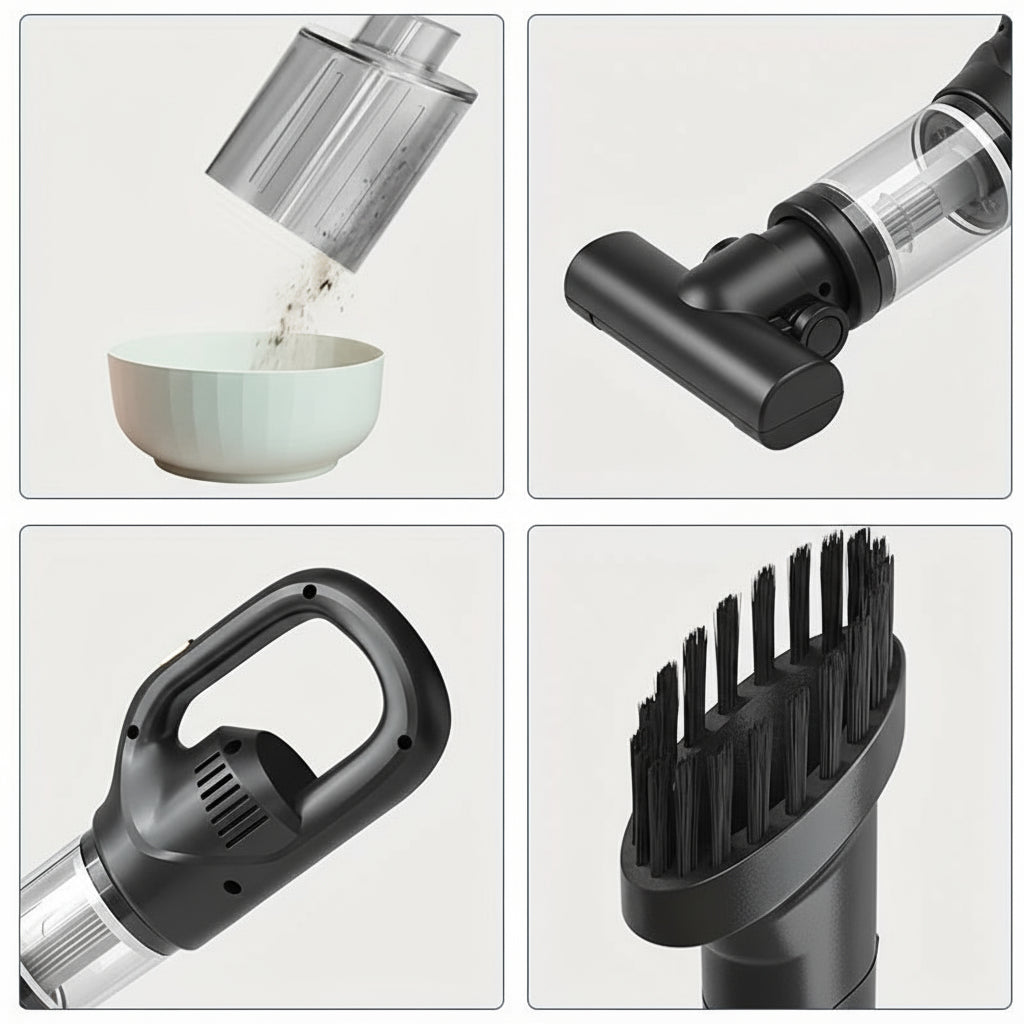 Ledningsfri, genopladelig håndstøvsuger – Højsugende cyklonstøvsuger til hjem, bil og kontor, USB-opladning 2