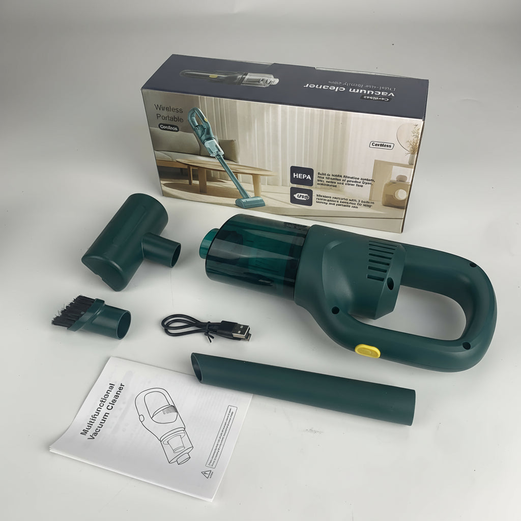 Ledningsfri, genopladelig håndstøvsuger – Højsugende cyklonstøvsuger til hjem, bil og kontor, USB-opladning 6