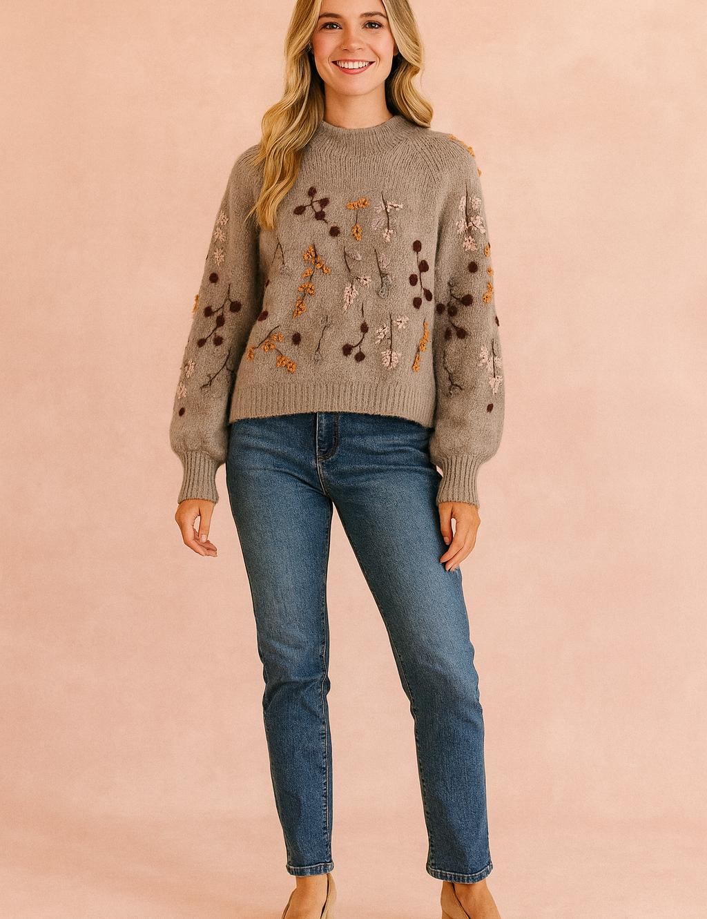 Lena | Sweater med efterårsprint 1