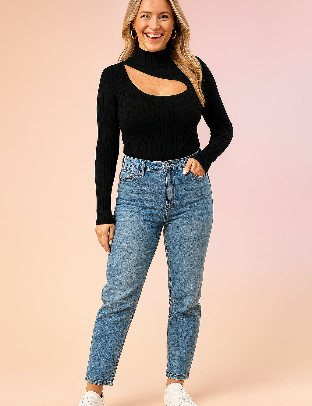 Lena | Sweater med udskåret halsudskæring 0