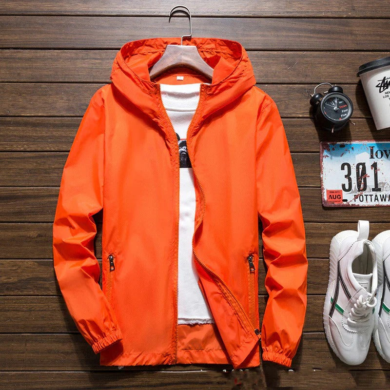 Let, vandtæt vindjakke med hætte til mænd 0