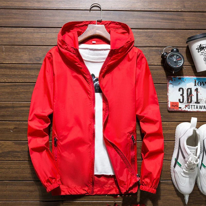 Let, vandtæt vindjakke med hætte til mænd 1