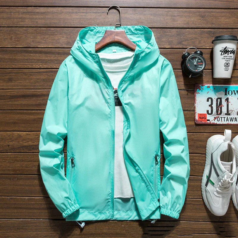 Let, vandtæt vindjakke med hætte til mænd 4