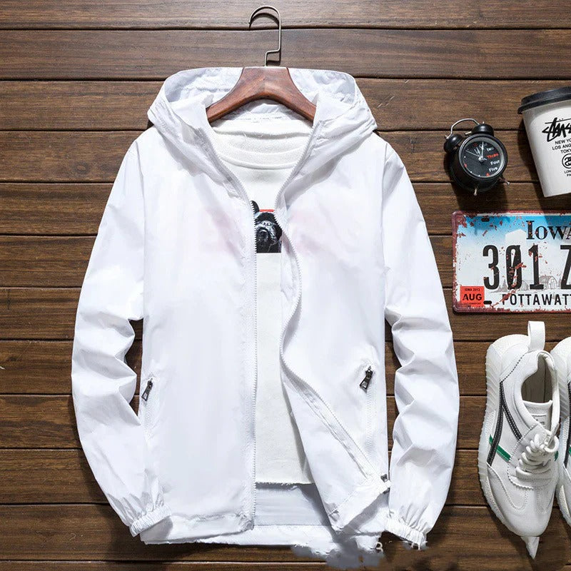 Let, vandtæt vindjakke med hætte til mænd 6