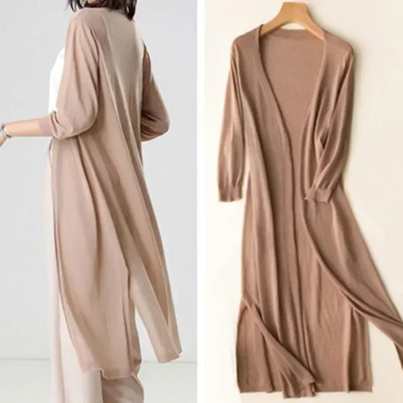 Lichtgewicht lang vest voor dames | Open voorkant 7