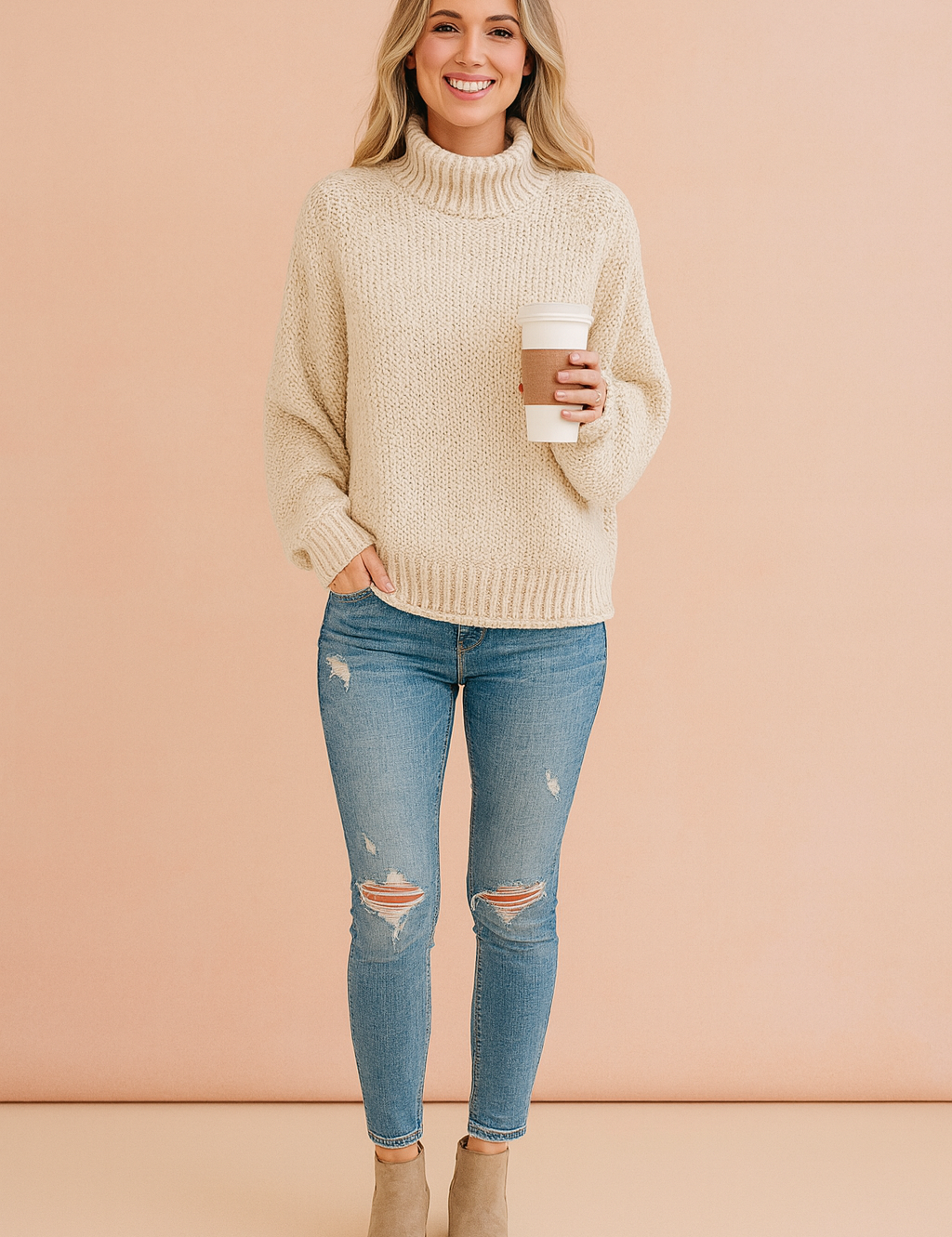 Lidia | Løs rullekravetrøje 0