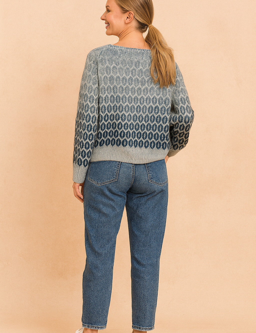 Lidia | Trøje med geometrisk ombremønster 1