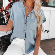 Shaloni - Elegant jeansbluse med stil