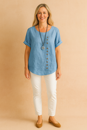 Liva | Asymmetrische blouse met decoratieve sluiting 5