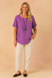 Liva | Asymmetrische blouse met decoratieve sluiting 7