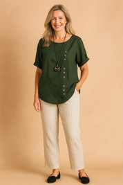 Liva | Asymmetrische blouse met decoratieve sluiting 8