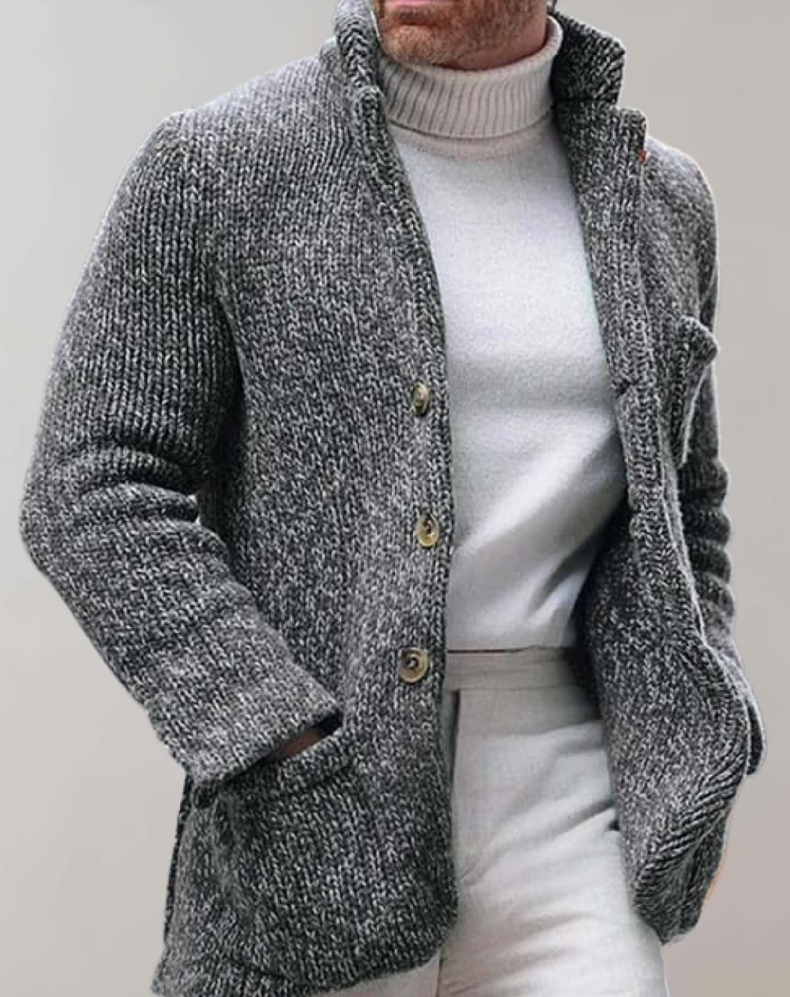 Ethan | Stilfuld Herresweater med Knapstrik