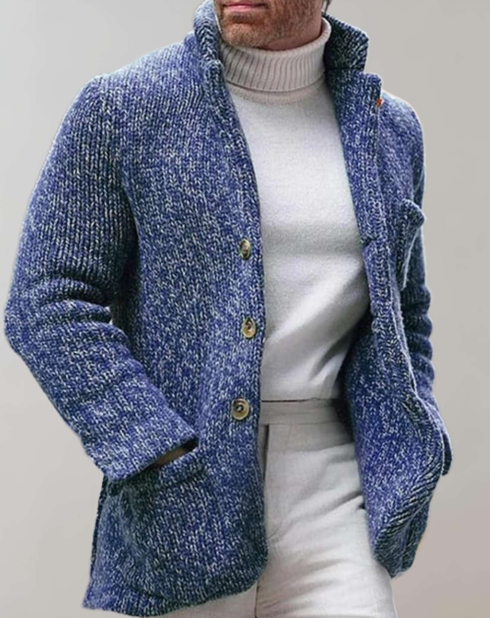 Ethan | Stilfuld Herresweater med Knapstrik