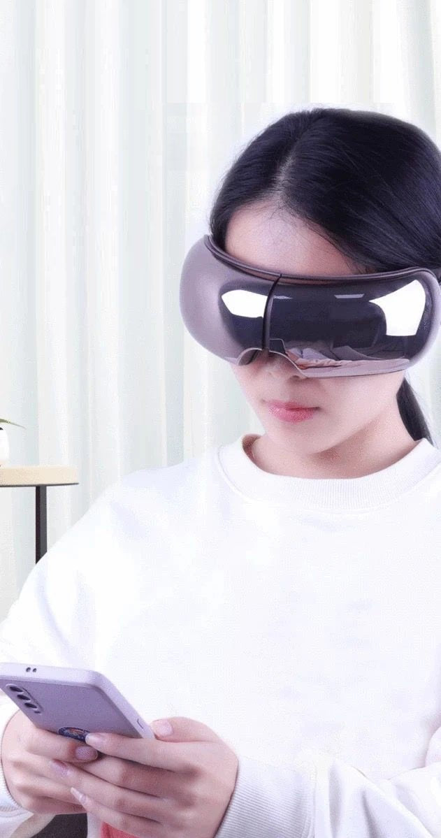 Luksuriøse opvarmede øjenmassagebriller – lufttryk, vibrerende lindring og Bluetooth-musik for ultimativ øjenpleje 4