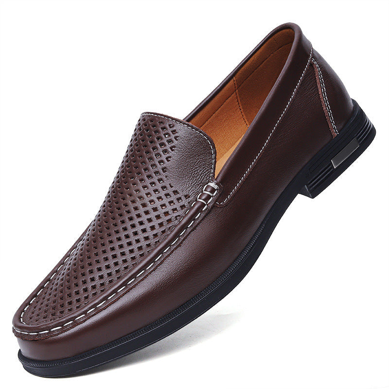 Mænds Komfortable Slip-On Loafers Læder Blød Sål 5