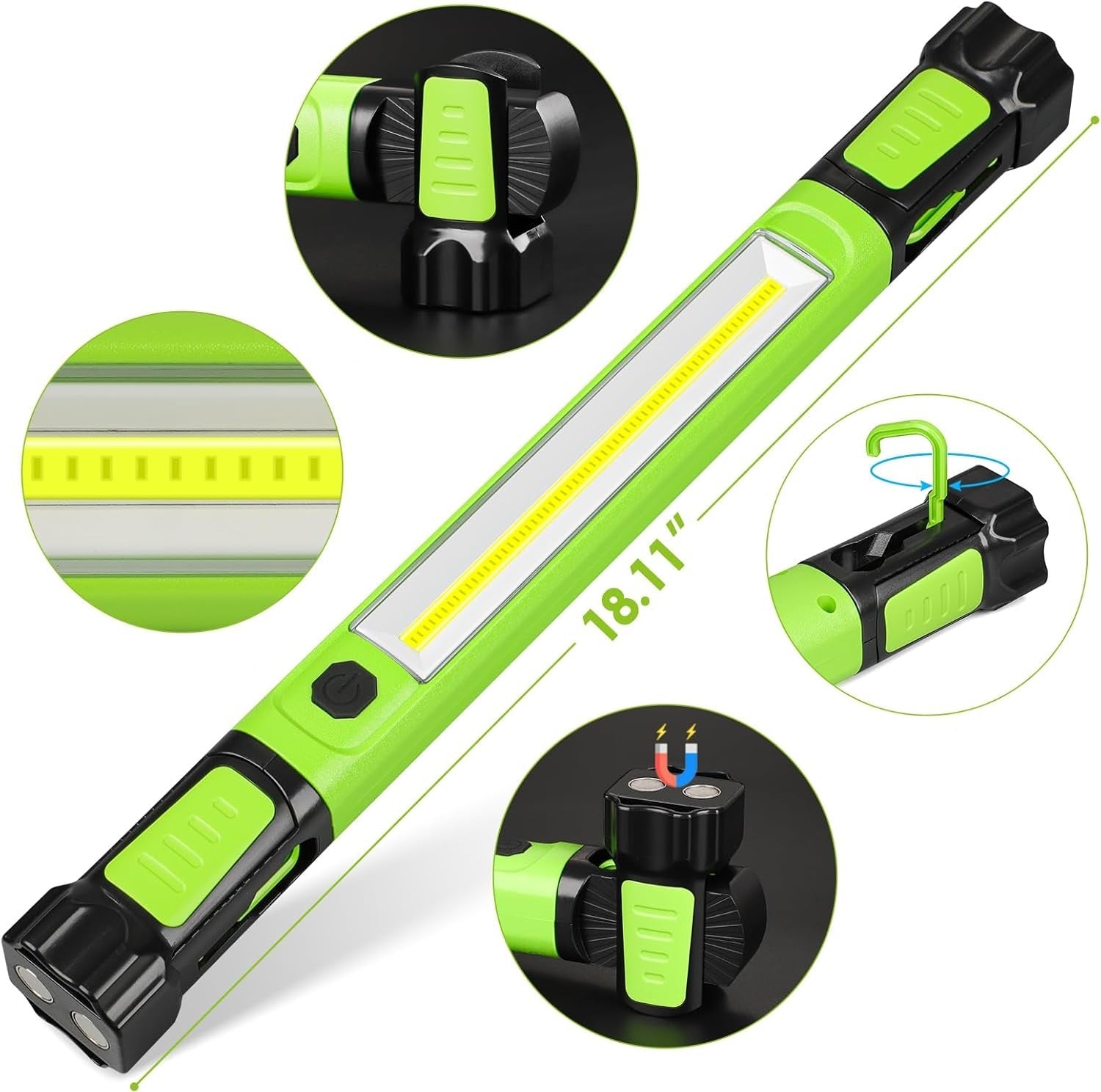 Magnetisk LED-arbejdslysbjælke – Genopladelig 5200mAh lampe til bilreparationer, belysning under motorhjelmen og udendørs nødbelysning 6