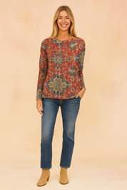 Maja | Vintage blomstret sweater 0