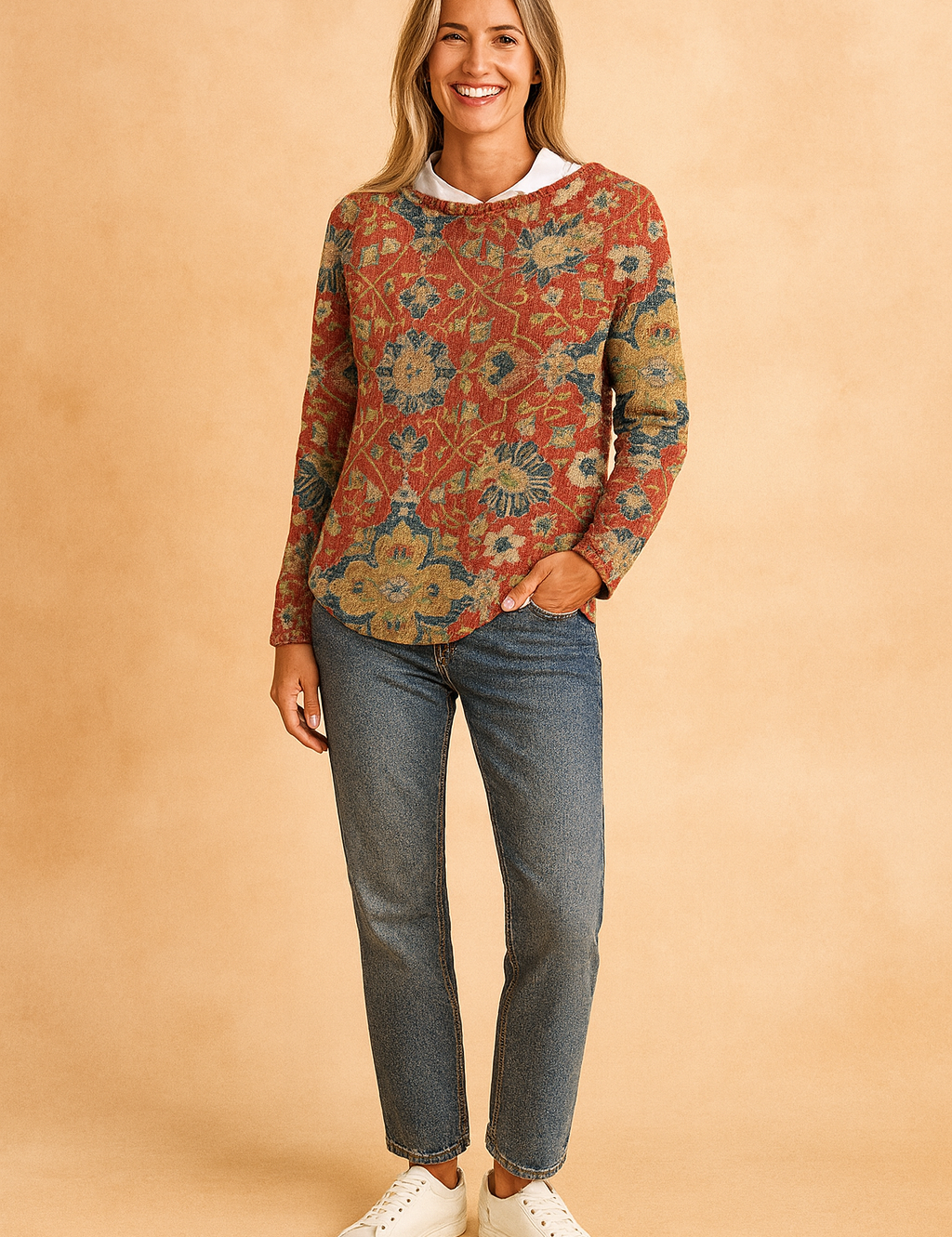 Maja | Vintage blomstret sweater 1