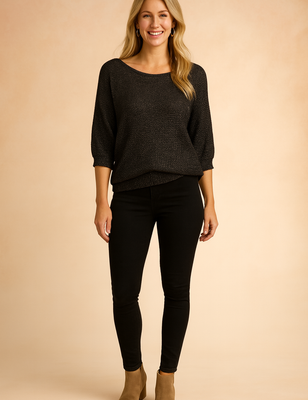 Margaret | Åben sweater med sænkede ærmer 4