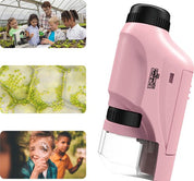 Mini lommemikroskop – LED-lys og 60x-120x zoom til pædagogisk udforskning af børn 4