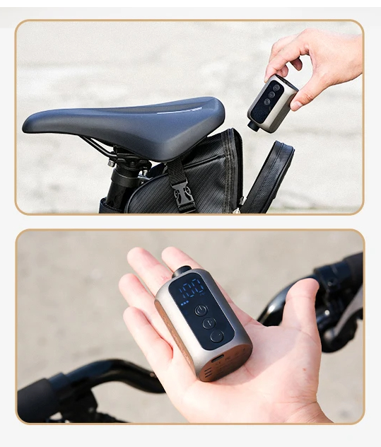 Mini trådløs luftpumpe – Bærbar højtryks 100PSI dækpumpe med genopladeligt batteri til cykler, biler og rejser 3