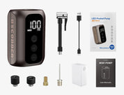 Mini trådløs luftpumpe – Bærbar højtryks 100PSI dækpumpe med genopladeligt batteri til cykler, biler og rejser 7