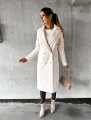 Carolina | Luxe Lang Uld Damesjakke til Elegant Stil