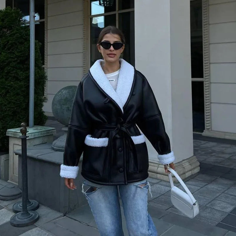 Moderigtig damejakke med bælte | Vinter 0