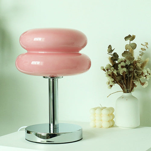 Moderne Bordlampe i Glas med 1 Lys – Rød, Orange, Hvid, Pink, Gul – Stilfuld Indretning til Stue og Soveværelse 8