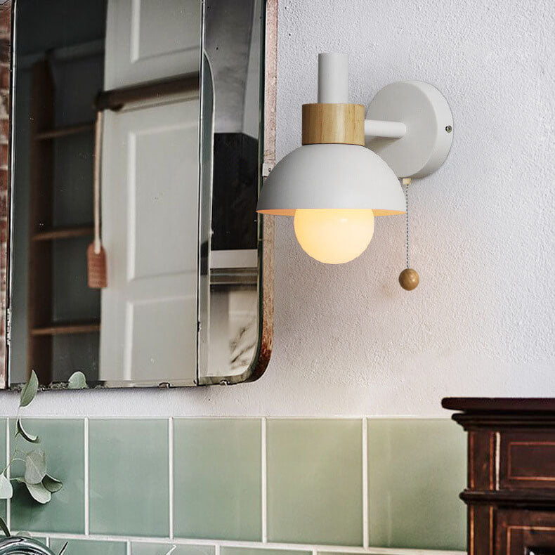 Moderne Væglampe i Jern og Glas - Nordic Macaron Design, 1 Lys, Farverig, 15 cm Diameter, Perfekt til Stue eller Soveværelse 12