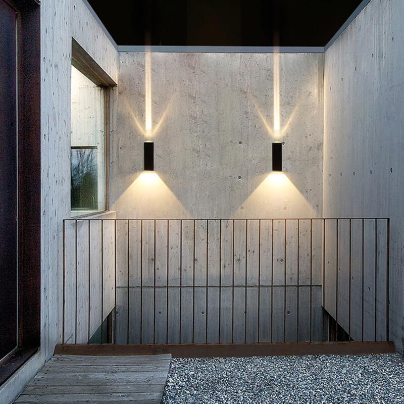 Moderne Vandtæt Rektangulær LED Væglampe Udendørs med Justerbar Base – Sort Aluminium, Energieffektiv, 6W/10W 12