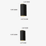 Moderne Vandtæt Rektangulær LED Væglampe Udendørs med Justerbar Base – Sort Aluminium, Energieffektiv, 6W/10W 4