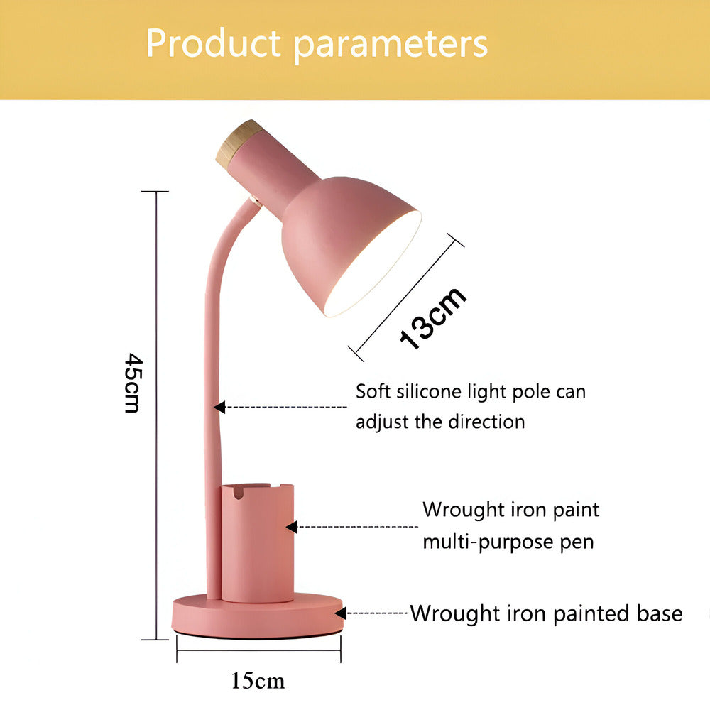 Moderne nordisk LED-bordlampe med stilfuld penholder 7