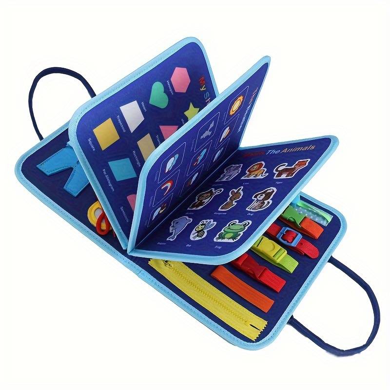 Montessori-travlhedsbog til småbørn i alderen 2-5 år – Interaktiv, pædagogisk og stille bog med lynlåse, knapper, snørebånd og finmotoriske færdighedsaktiviteter 4