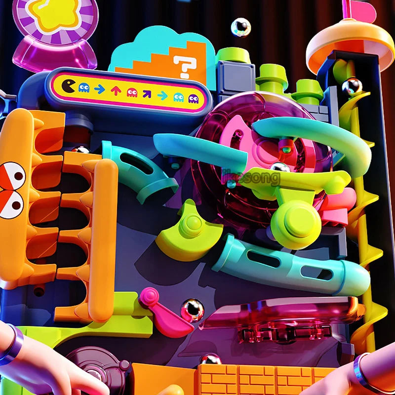 Montessori pædagogisk legetøj - flerlags rullende boldbane til interaktiv læring, ideelt læringslegetøj til 3-5-årige 1