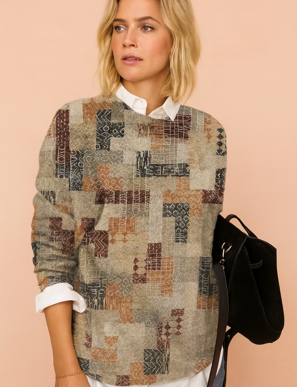 Nadia | Sweater med kunstnerisk print 0