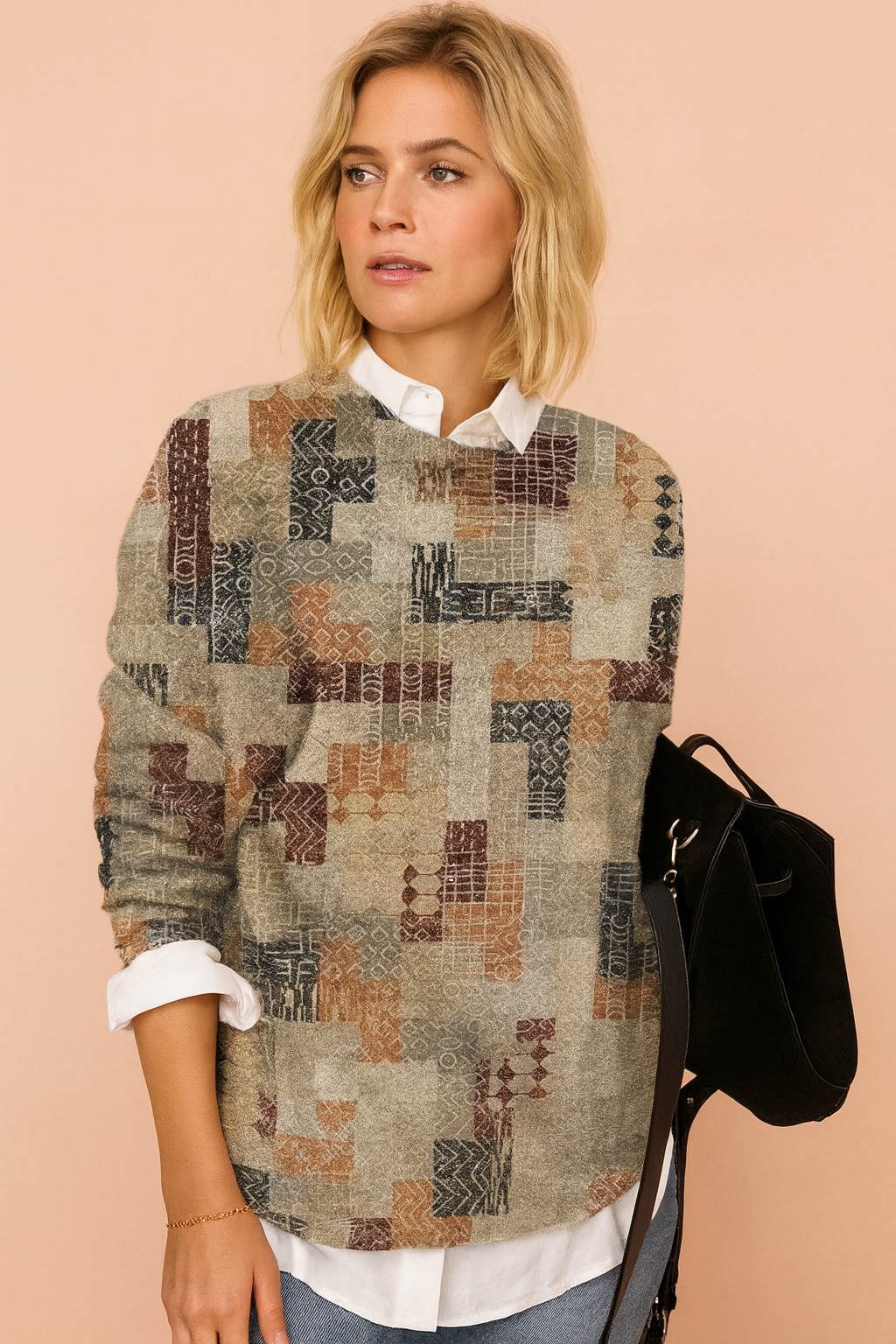 Nadia | Sweater med kunstnerisk print 0