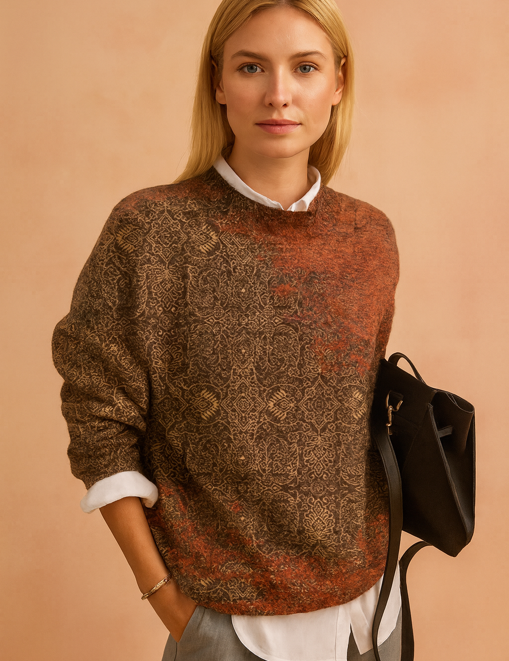 Nadia | Sweater med kunstnerisk print 1