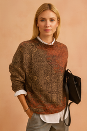 Nadia | Sweater med kunstnerisk print 1