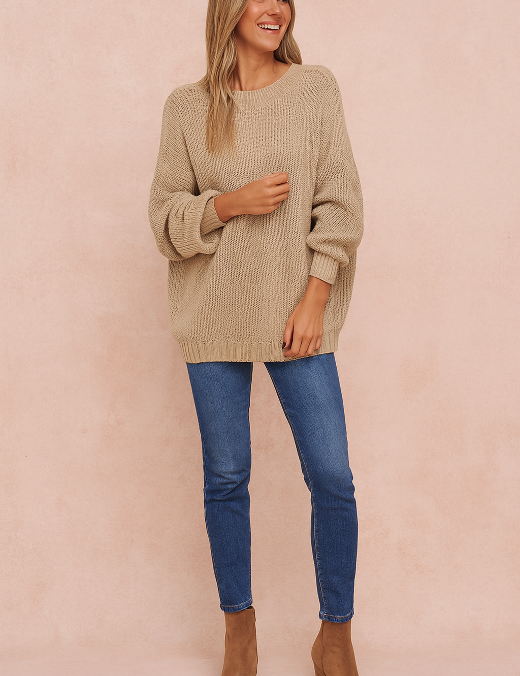 Natalia | Oversized sweater med rund hals 1