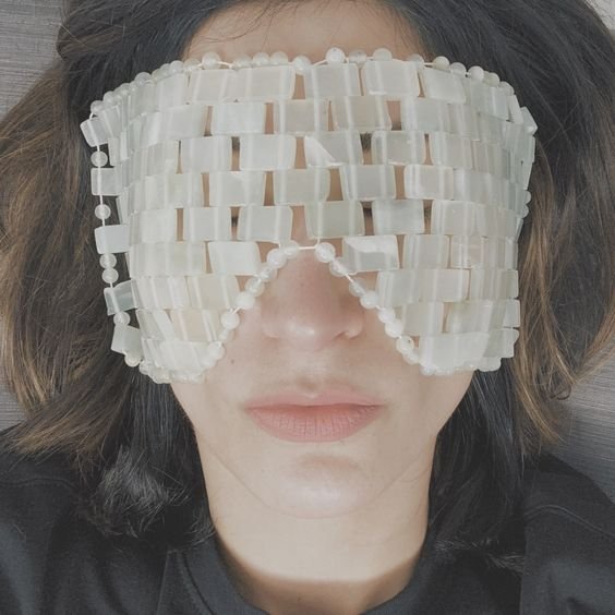 Naturlig jade øjenmaske - Rosenkvarts øjenmaske massager, sovemaske, anti-aging varm eller kold sten øjenmaske 5