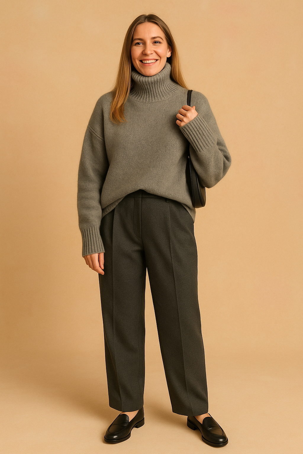 Nina | Oversized rullekravetrøje med lange ærmer 1