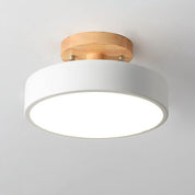 Nordic Log Round Loftslampe – Moderne LED Loftlampe til Soveværelse eller Stue, Semi-Flush Mount i Træ og Metal 14