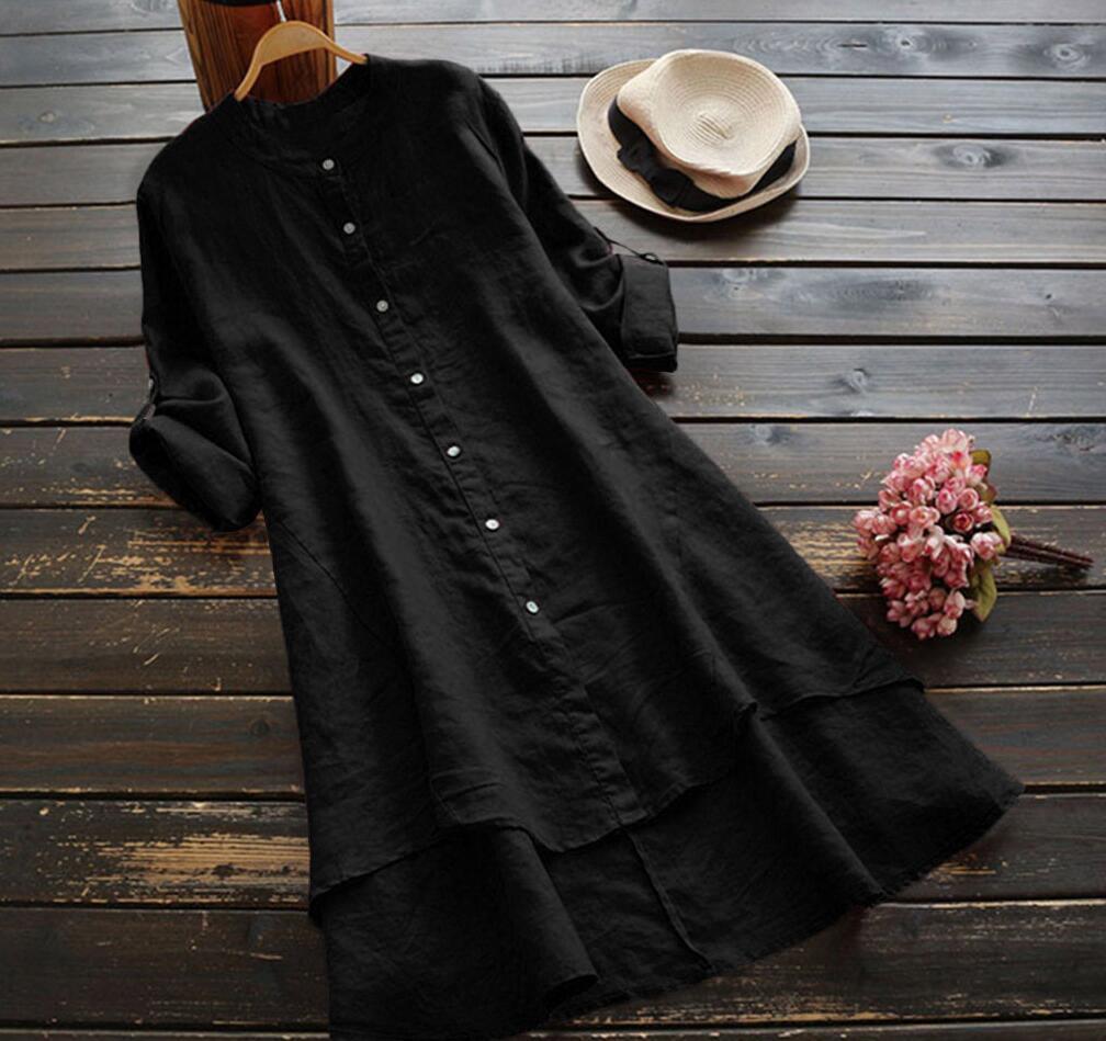 Sommerlig Oversize Bomuldslinned Kjole til et Trendy Look